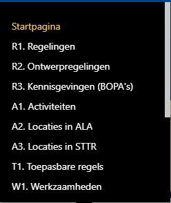 Voorbeeld startpagina kruismatrix