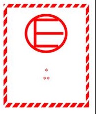 Afbeelding van een e-label met daarop een enkel sterretje en een dubbel sterretje, waar de gevaarsklasse staat en de naam afzender of geadresseerde
