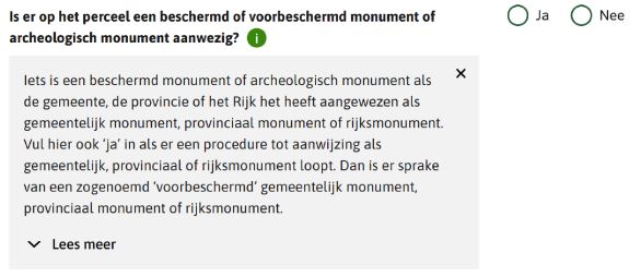 Voorbeeld combinatie korte en lange toelichting met 'lees meer'-knop