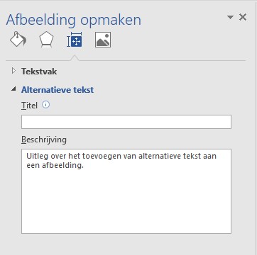 Voorbeeld van het venster 'Afbeelding opmaken'