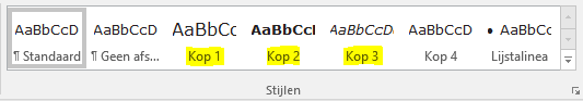 Voorbeeld van Stijlen in Word