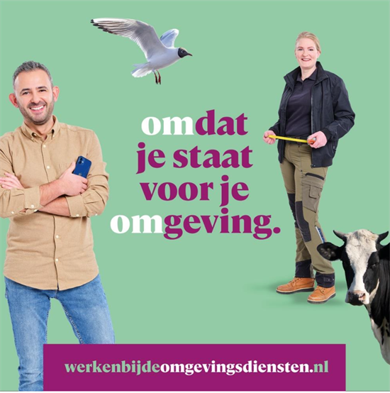 Wervingsposter voor het werken bij de omgevingsdiensten