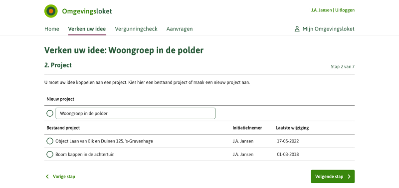 Voorbeeld Stap 2 Project