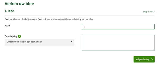 Stap 1 van Verken uw idee