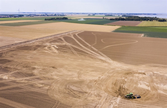 Geel weiland als gevolg van droogte