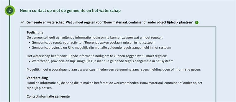 Omgevingsloket_Vergunningcheck_NeemContactOp_GeenTR_Toestemmingsvrij